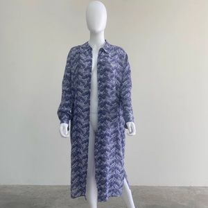 Silk button down tropical print Equipment Dress